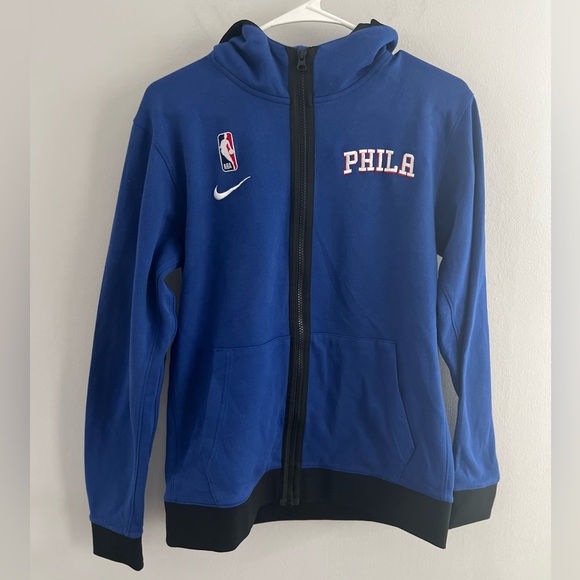 Nike Dri Fit Philadelphia 76ers Showtime Boys 14-16  Zip‎ up Jacket Sixers Large - Picture 1 of 6